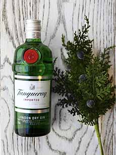 Bottle Of Tanqueray Gin With A Juniper Sprig