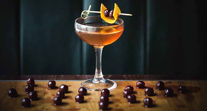 Cocktail With Brandied Cherries