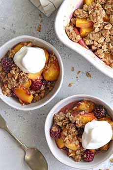 Brown Butter Peach & Blackberry Crisp