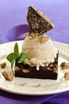 Brownie A La Mode With A Toffee Crown