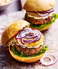 Burger With Grilled Pineapple