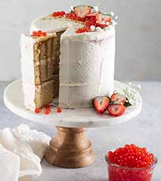 Cake With Popping Boba Garnish