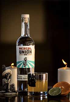 Mezcal Cocktail With Mezcal Union Bottle