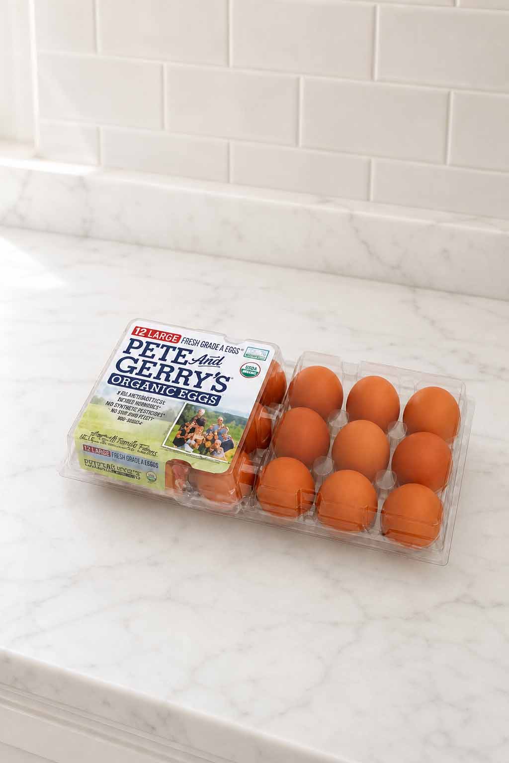 A Carton Of Pete & Jerry's Organic Eggs