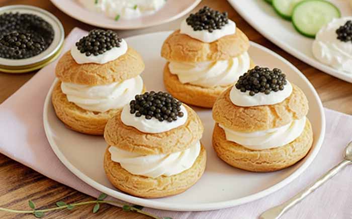 Caviar & Creme Fraiche Cream Puffs