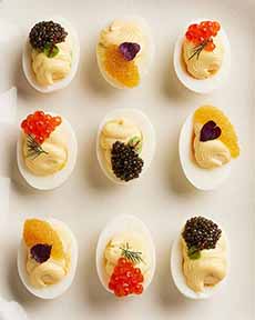 Deviled Eggs With Caviar Garnishes