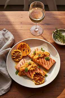 Grilled Salmon With Charred Citrus