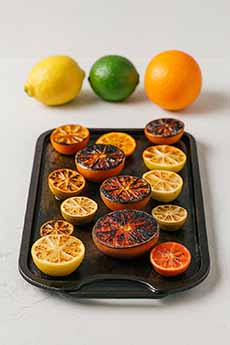 Charred Lemons In A Baking Dish
