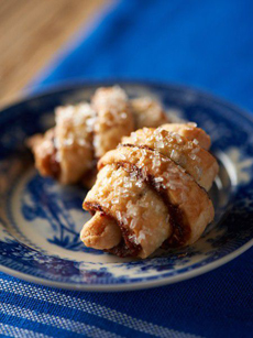 Cherry Almond Rugelach on a plate.