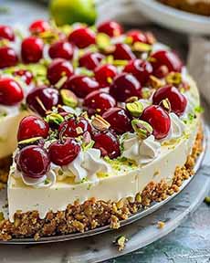 Cherry Cheesecake With Pistachios
