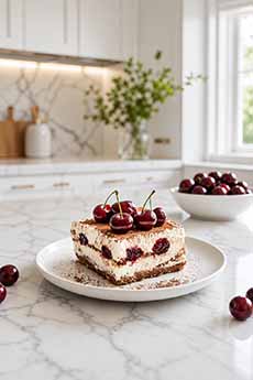 A Plate Of Cherry Tiramisu