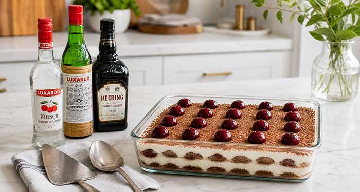 Cherry Tiramisu With 3 Types Of Cherry Liqueur