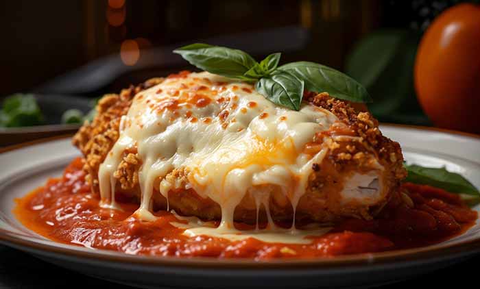 A Plate Of Chicken Parmigiana