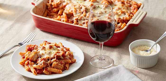 Chicken Parm Lasagna & A Glass Of Red Wine