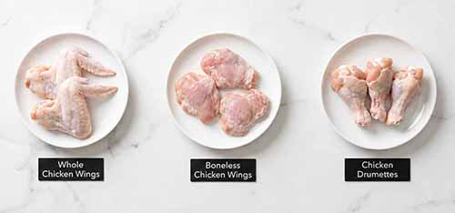 Whole Chicken Wings, Boneless Chicken Wings, & Drumettes