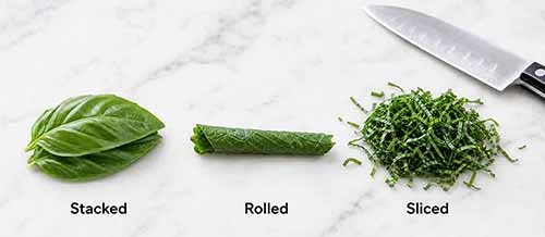 Basil Chiffonade