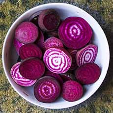 Sliced Chioggia Beets In A Bowl