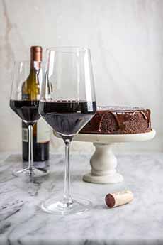 Red wine and chocolate cake