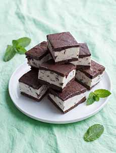 Chocolate Chip Mint Brownie Ice Cream Sandwiches