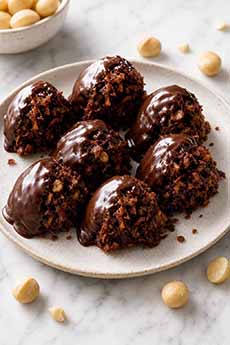 Double Chocolate Macaroons With Macadamia Nuts