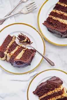 Chocolate Peanut Butter Buckeye Cake
