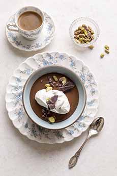 Chocolate Pudding With Pistachios