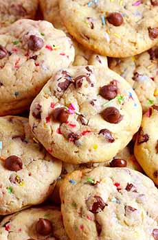 Chocolate Chip Cookies With Multicolor Sprinkles
