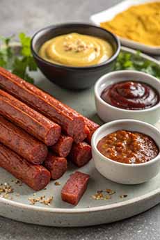 Beef Sticks With 3 Dips
