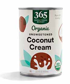 A can of 365 brand coconut cream