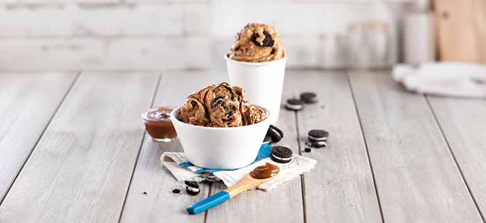 A bowl of Coffee Oreo ice cream.