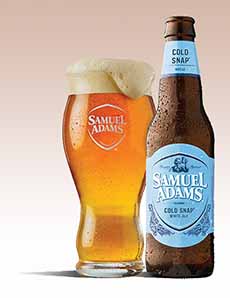 Samuel Adams Cold Snap Ale Bottle & Pint Glass