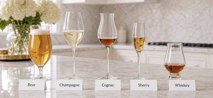 Different Tulip Glasses For Wines & Spirits