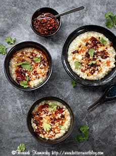 Hot and spicy congee with chili crisp