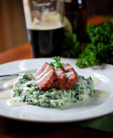 A dish of Corned Beef & Colcannon for St. Patrick's Day