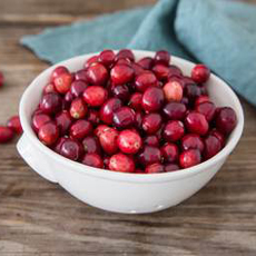 Bowl Of Fresh Cranberries