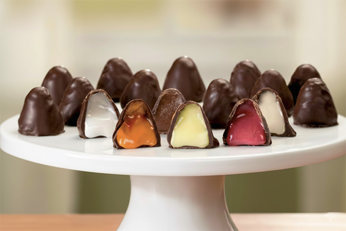A Plate Of Cream Filled Chocolates