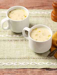 Two Mugs Of Cream Of Celery Soup