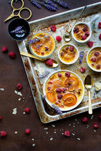 Creme Brulee With Cherries & Peaches