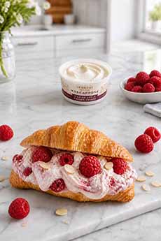Croissant With Raspberry Cream Cheese