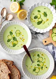 Bowls Of Cold Cucumber Soup