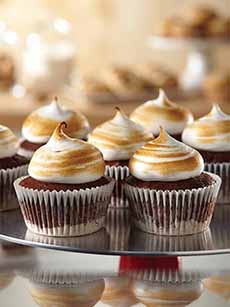 S'mores Cupcakes With Marshmallow Tops