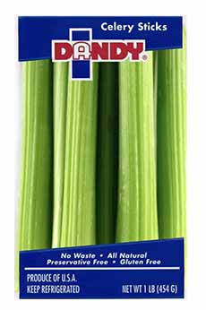 A bag of Dandy celery stalks