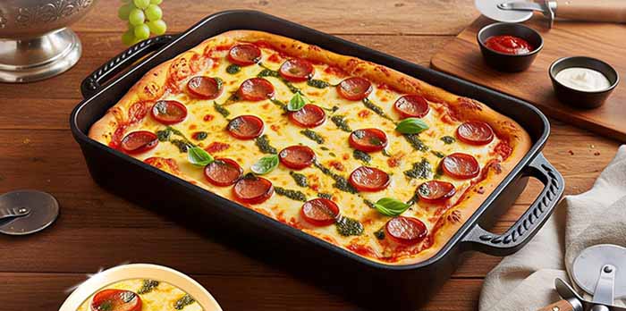 Detroit Style Pepperoni Pizza