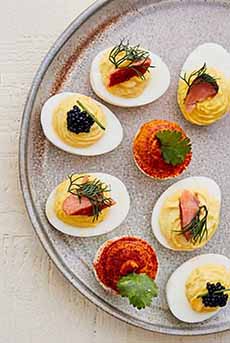 Deviled Eggs With Different Toppings