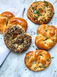 Soft Pretzels With Different Toppings