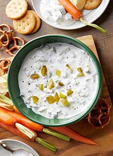 A Bowl Of Dill Pickle Dip