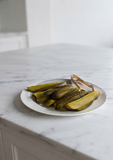 A Plate Of Dill Pickle Spears