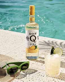 A bottle of Don Q Pina, pineapple flavored rum