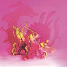 A dragon made from dragon fruit.