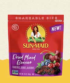 A bag of Sun-Maid Dried Mixed Berries